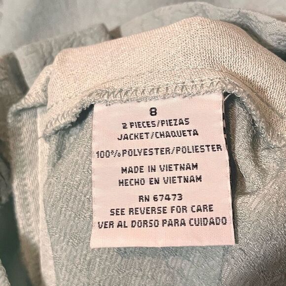 Danny & Nicole Mint Floral Two Piece Skirt Set Size 8 - Picture 15 of 16